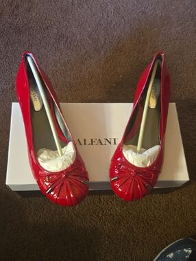 Alfani Red Patent Ballet Flats with Decorative Bow